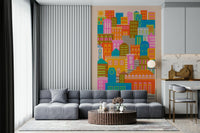 By Day Vintage Travel, sunny geometric wall covering idea.