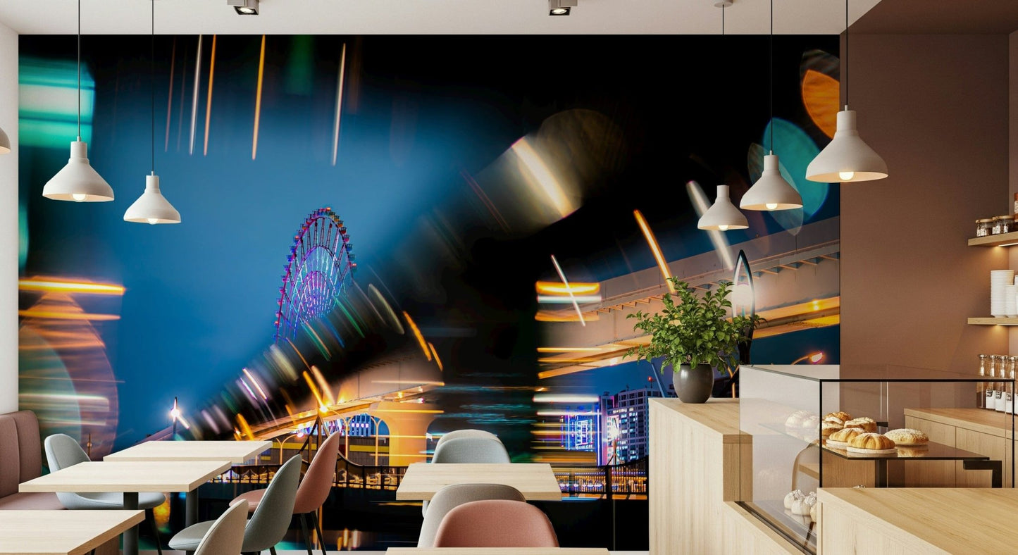 A serene modern urban pattern wall mural for your decor.