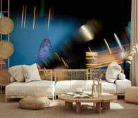 A contemplative geometric design wallpaper mural for a feature wall.