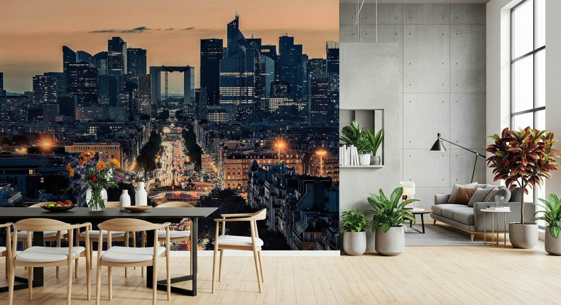 Golden hour City of Lights wallpaper for walls design., GD7498