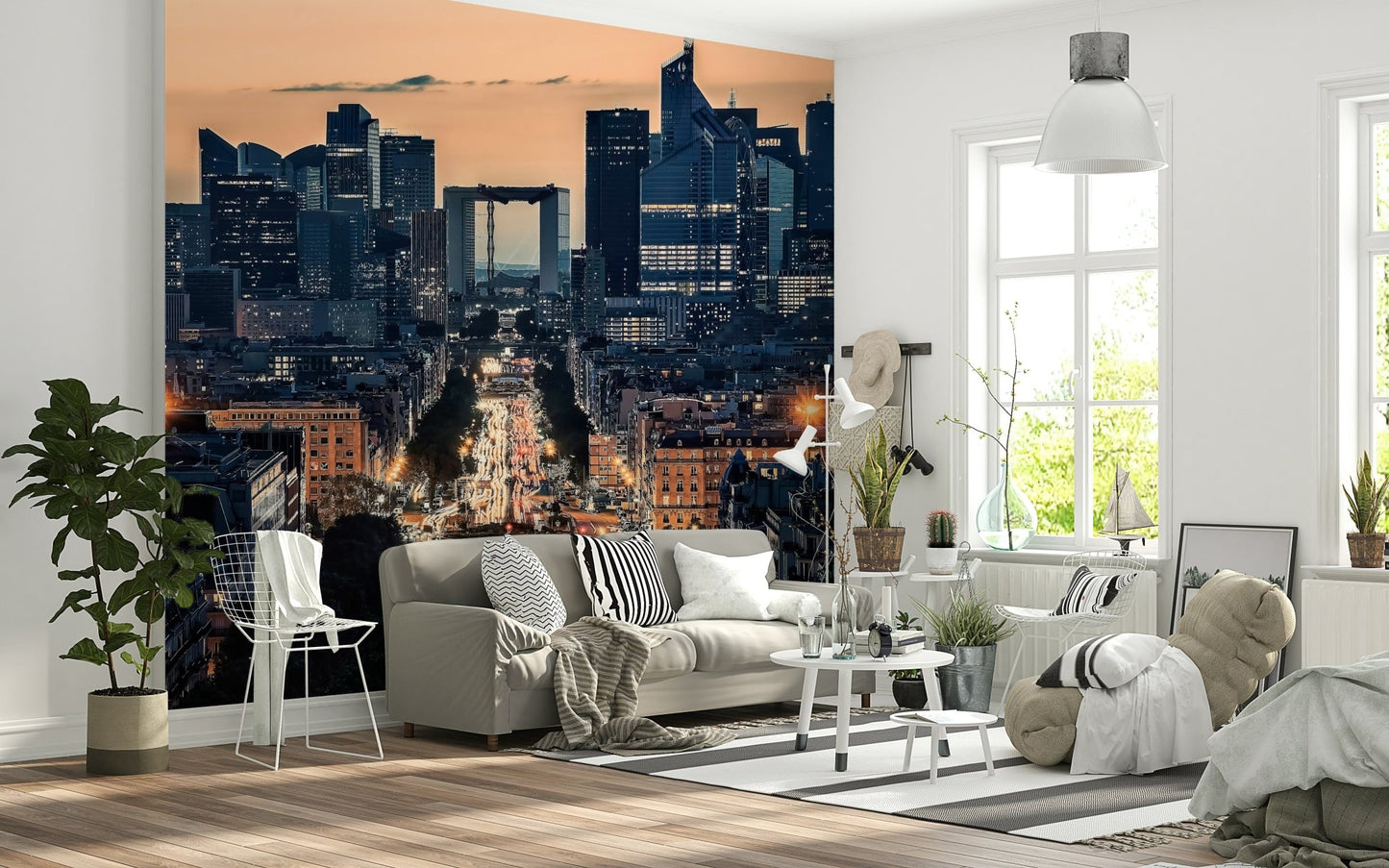 Radiant City of Lights wallpaper for walls at sunset., GD7498