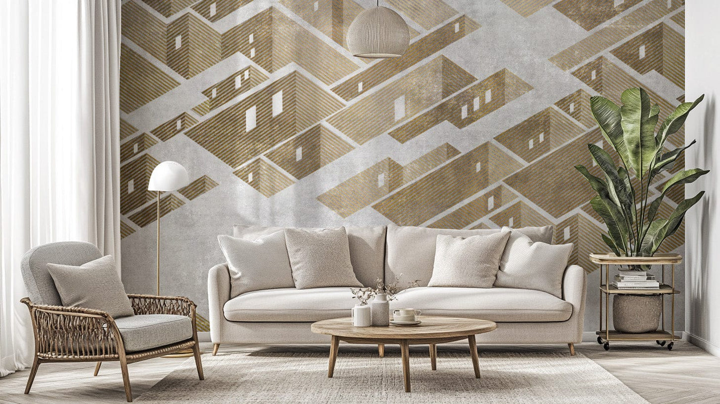 Captivating cityscape wallpaper with a unique 3D perspective. B662
