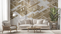 Captivating cityscape wallpaper with a unique 3D perspective. B662
