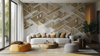 Stunning cityscape axonometric mural with intricate urban detail. B662

