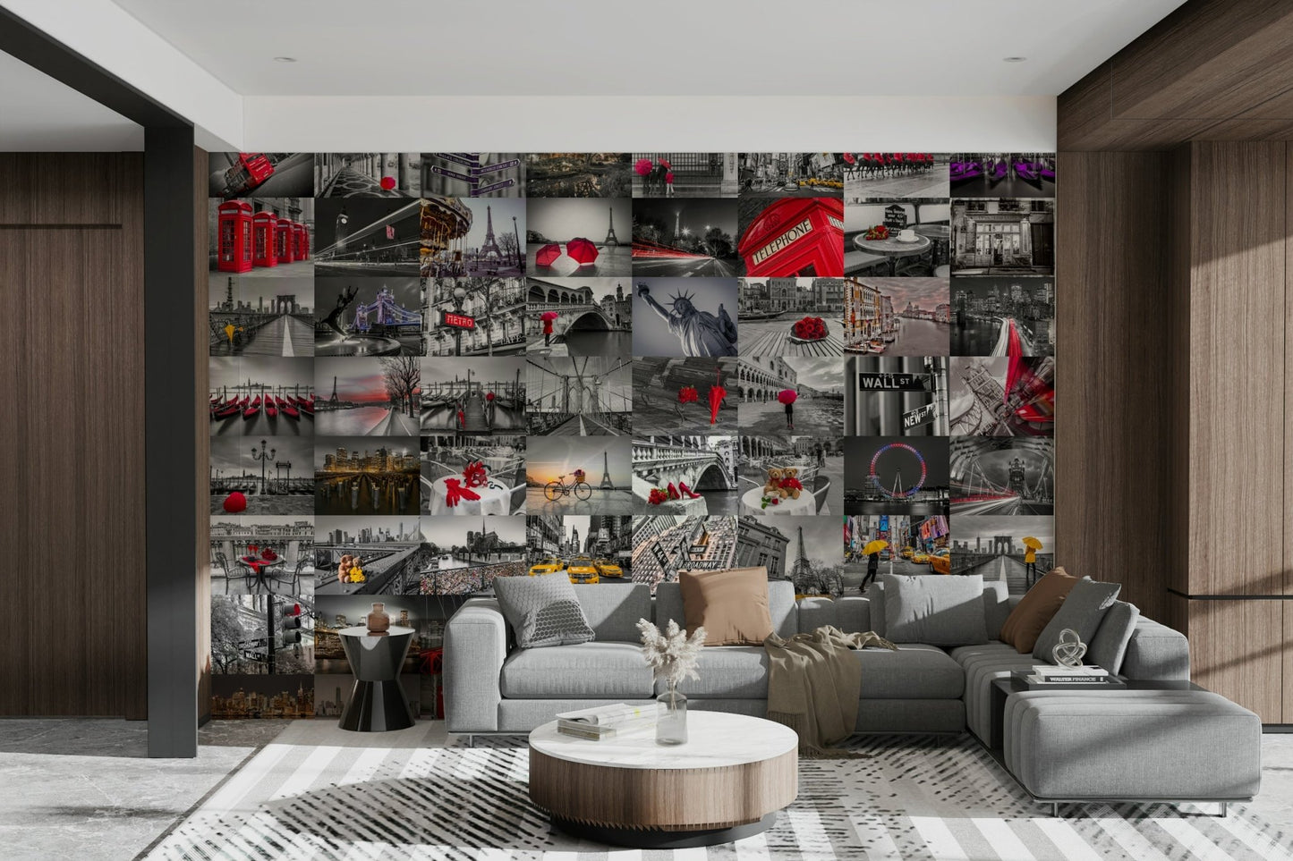 Travel-inspired mural wallpaper for modern spaces

