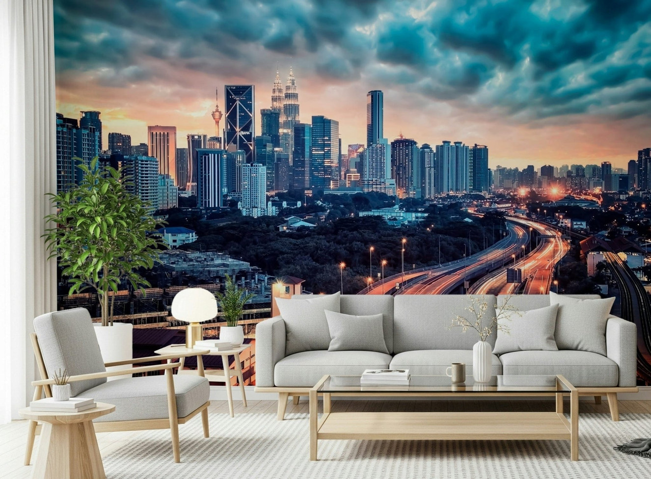 Cityscape Dawn Wall Mural
