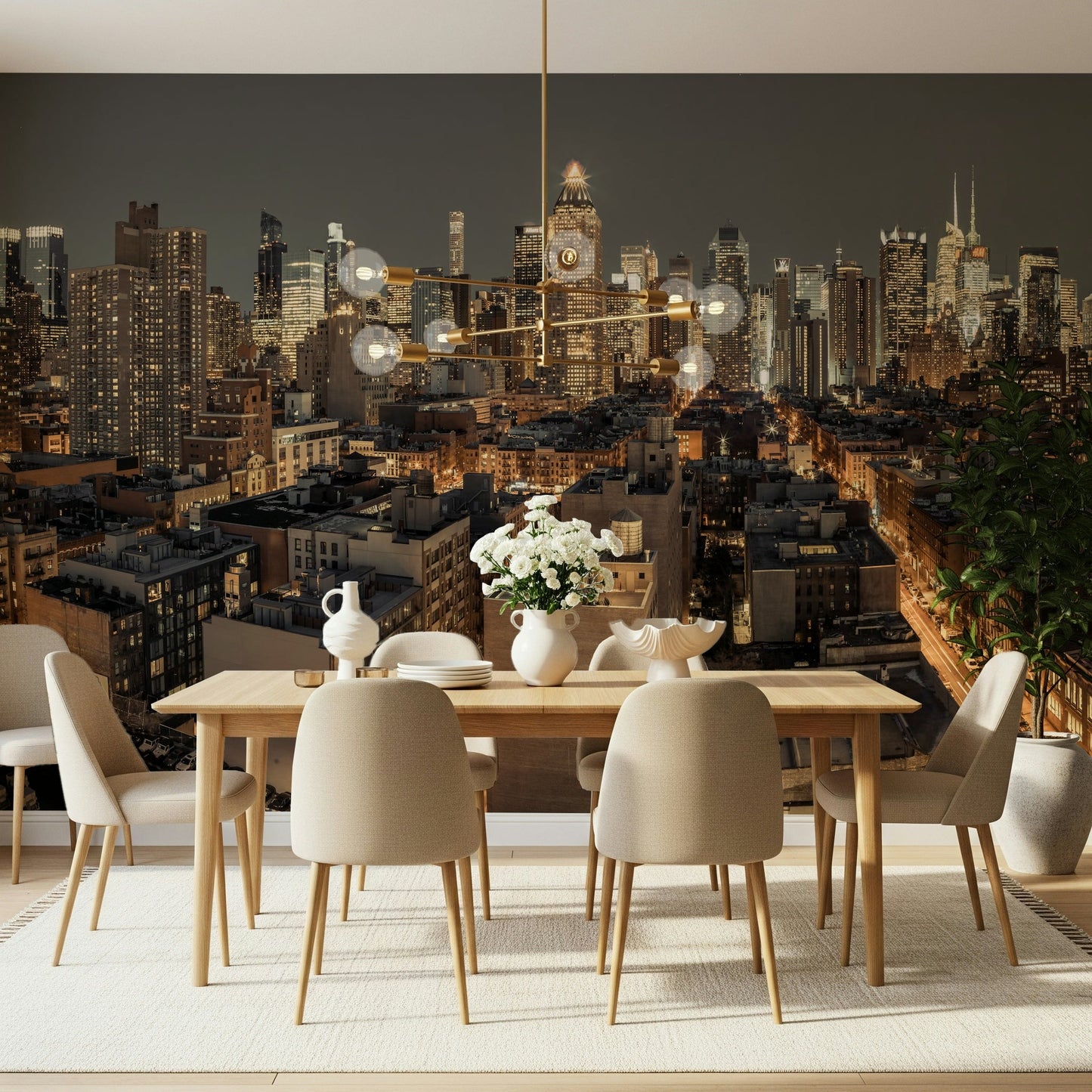 Cityscape Twilight Wall Mural