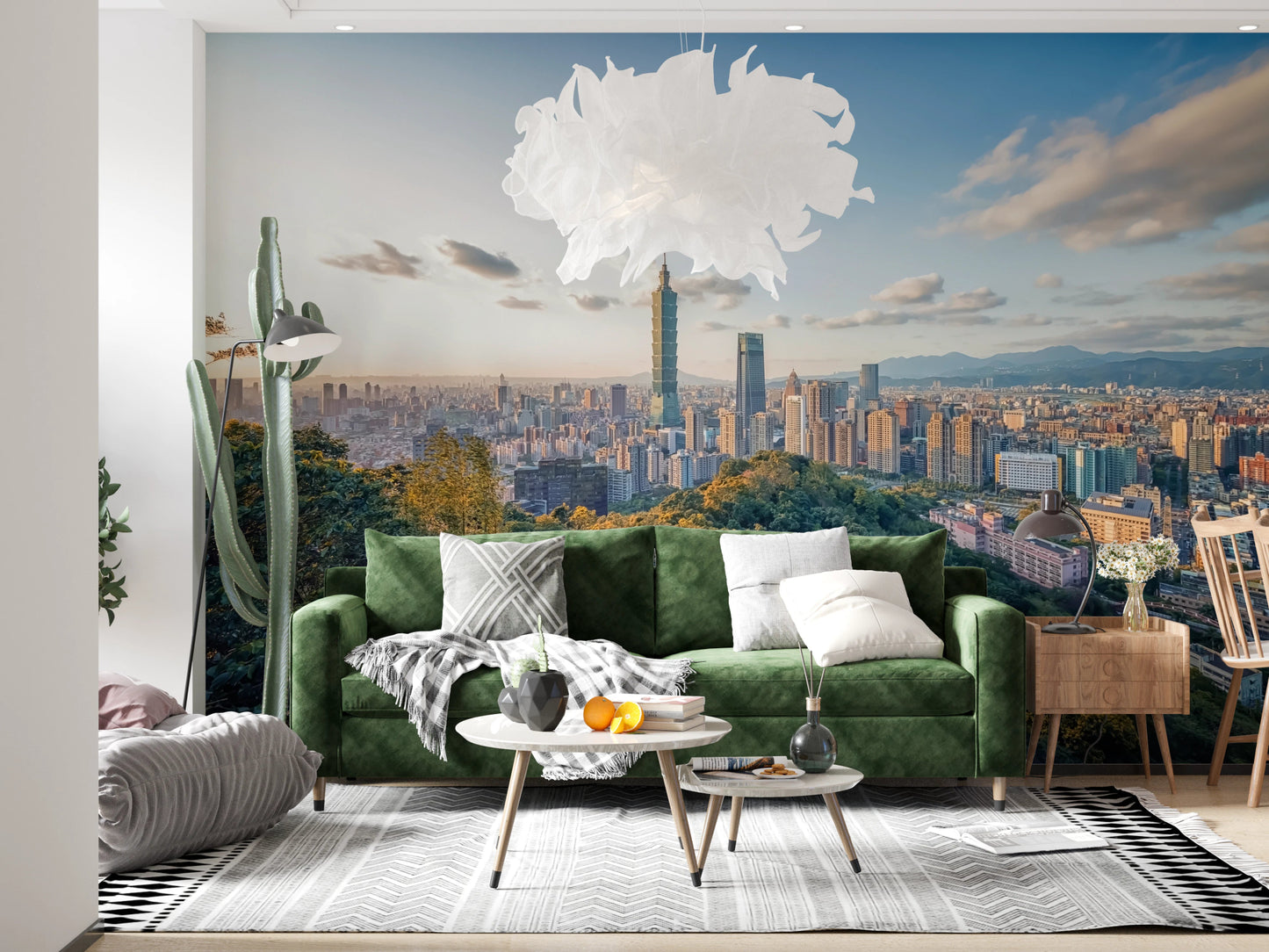 Wide cityscape vista wallpaper for feature wall use
