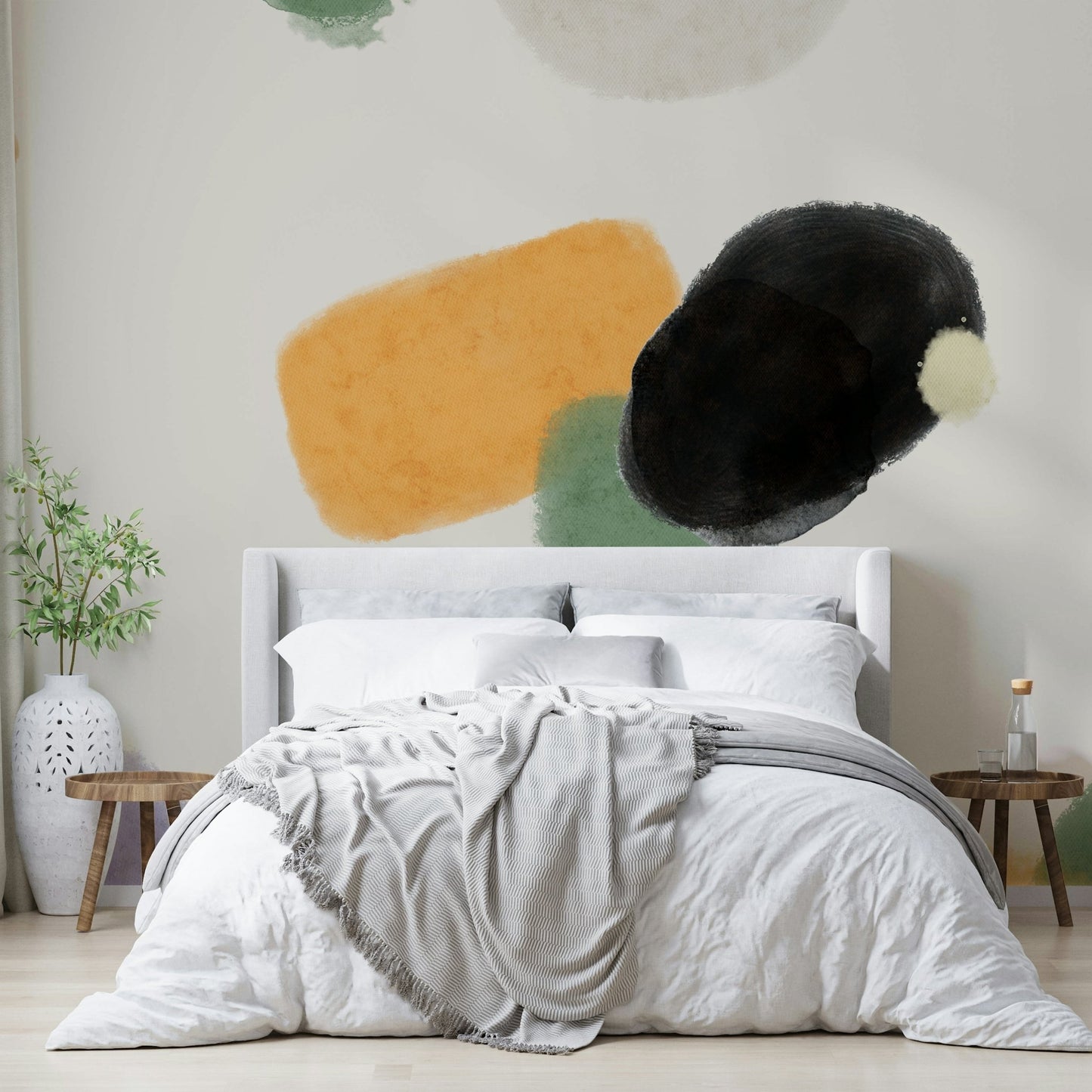 Taupe and ivory pattern wallpaper

