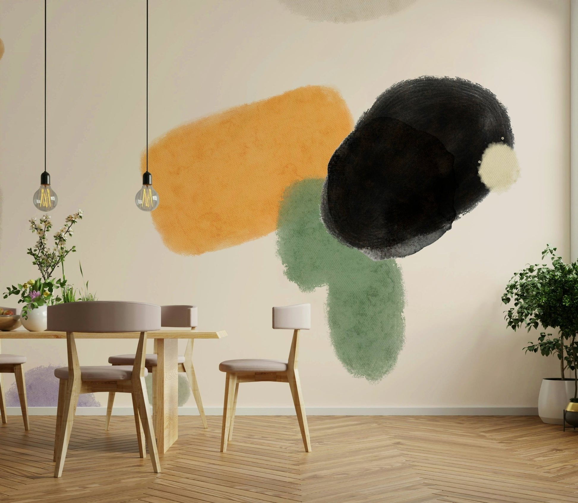 Calm organic shapes wall design

