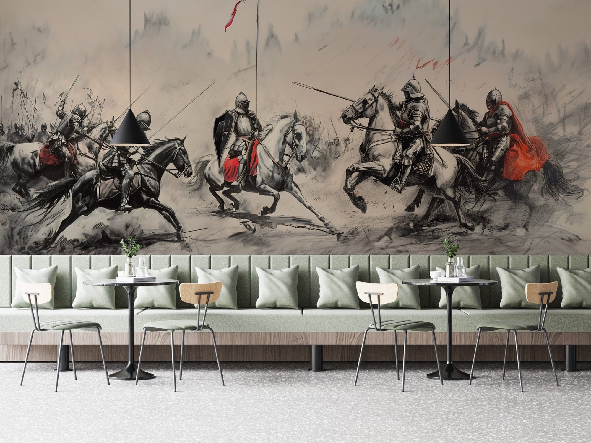Armor-clad warriors historical wall mural EP7