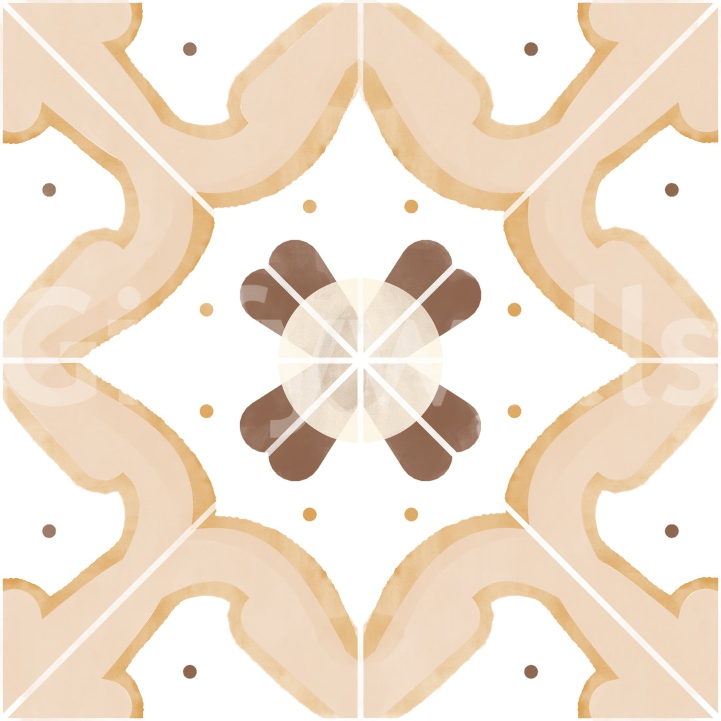 Faux apricot tile texture on a wall