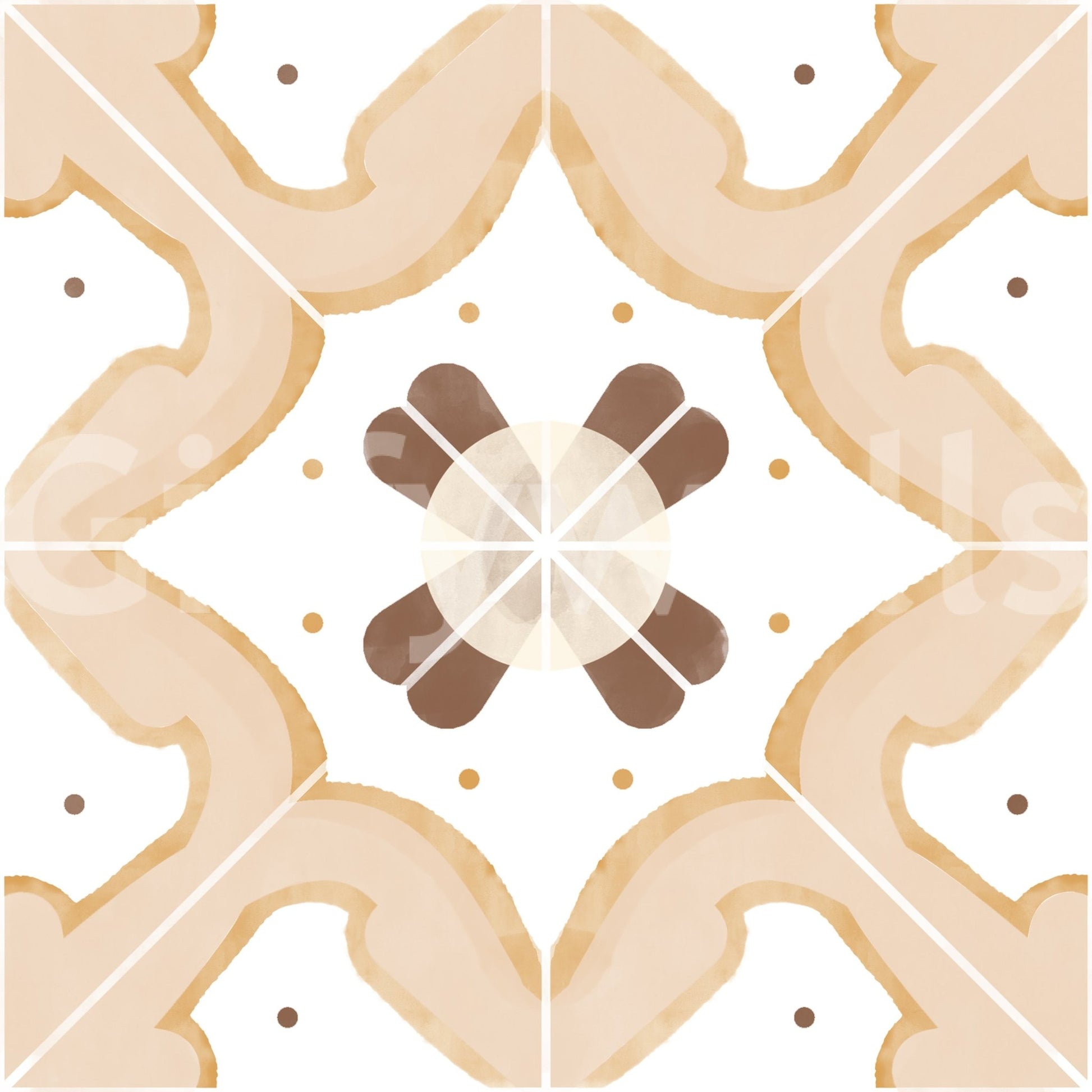 Faux apricot tile texture on a wall