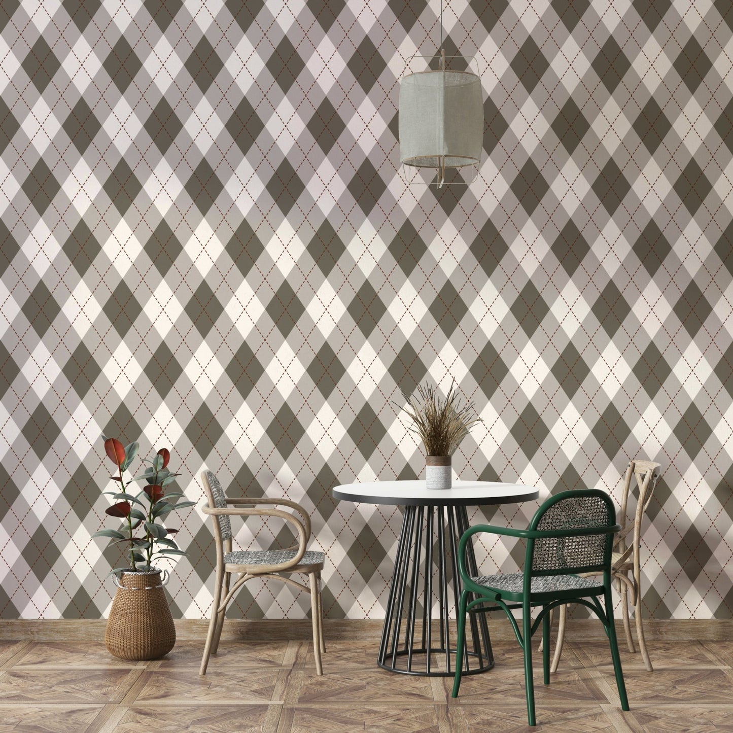 The diamonds are arranged in a diagonal, interlocking grid.
