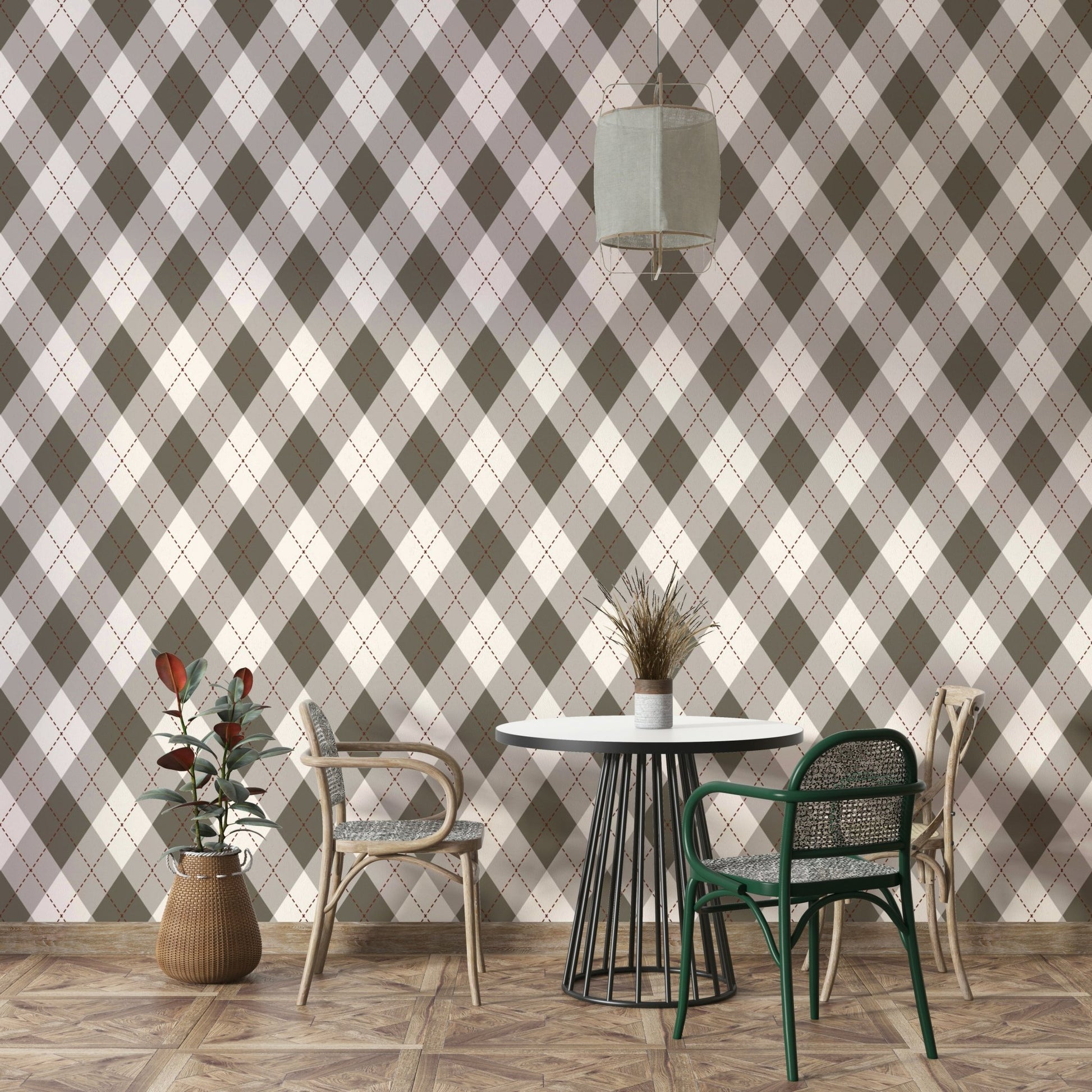 The diamonds are arranged in a diagonal, interlocking grid.
