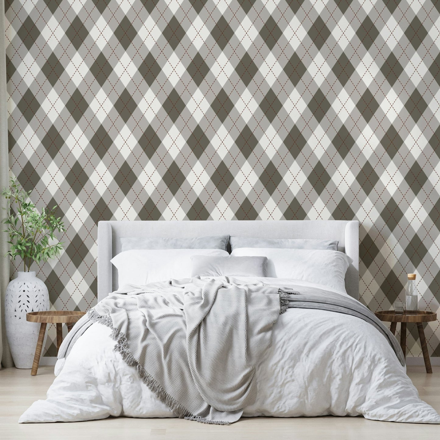 The background of the wallpaper is a light cream color.
