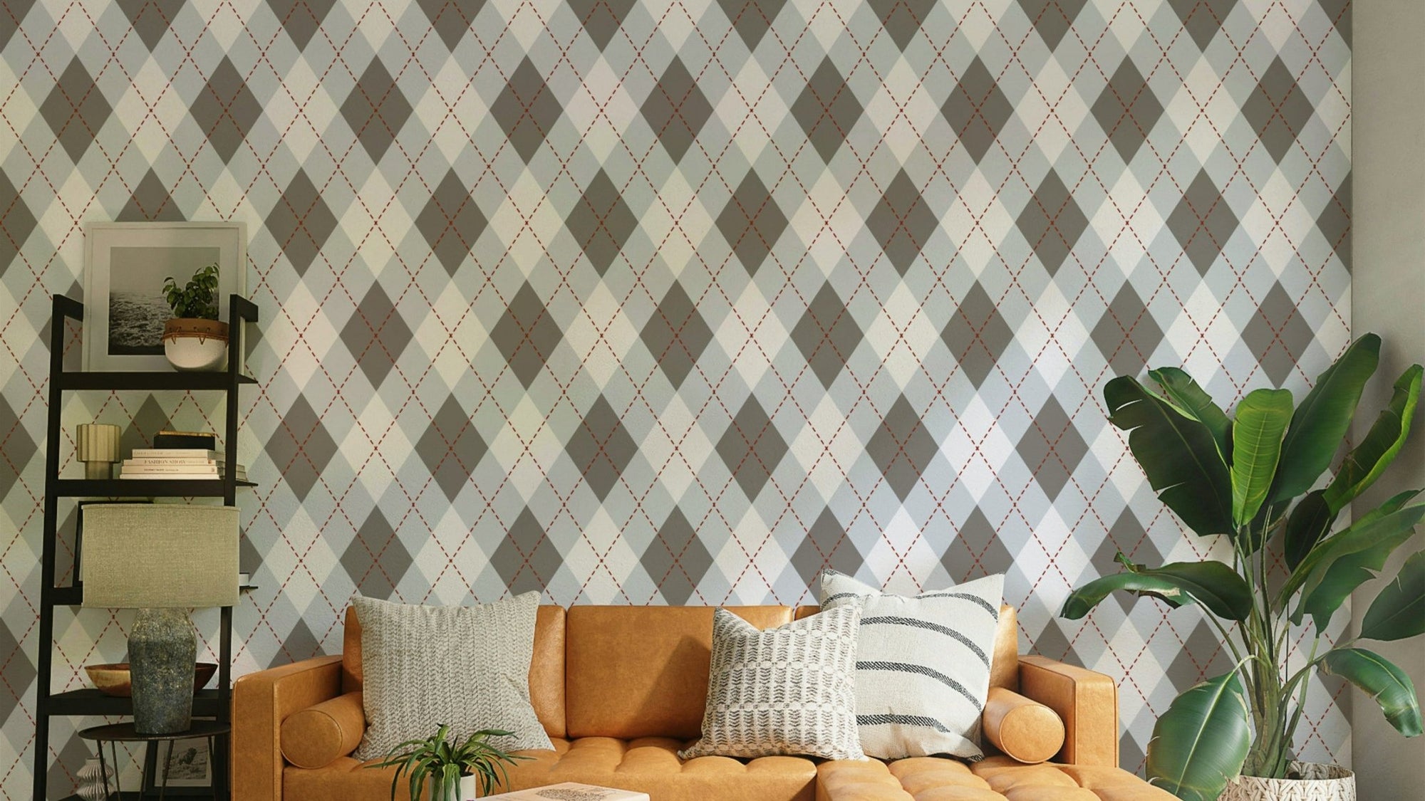 A bedroom with a classic gray and blue design GD4048

