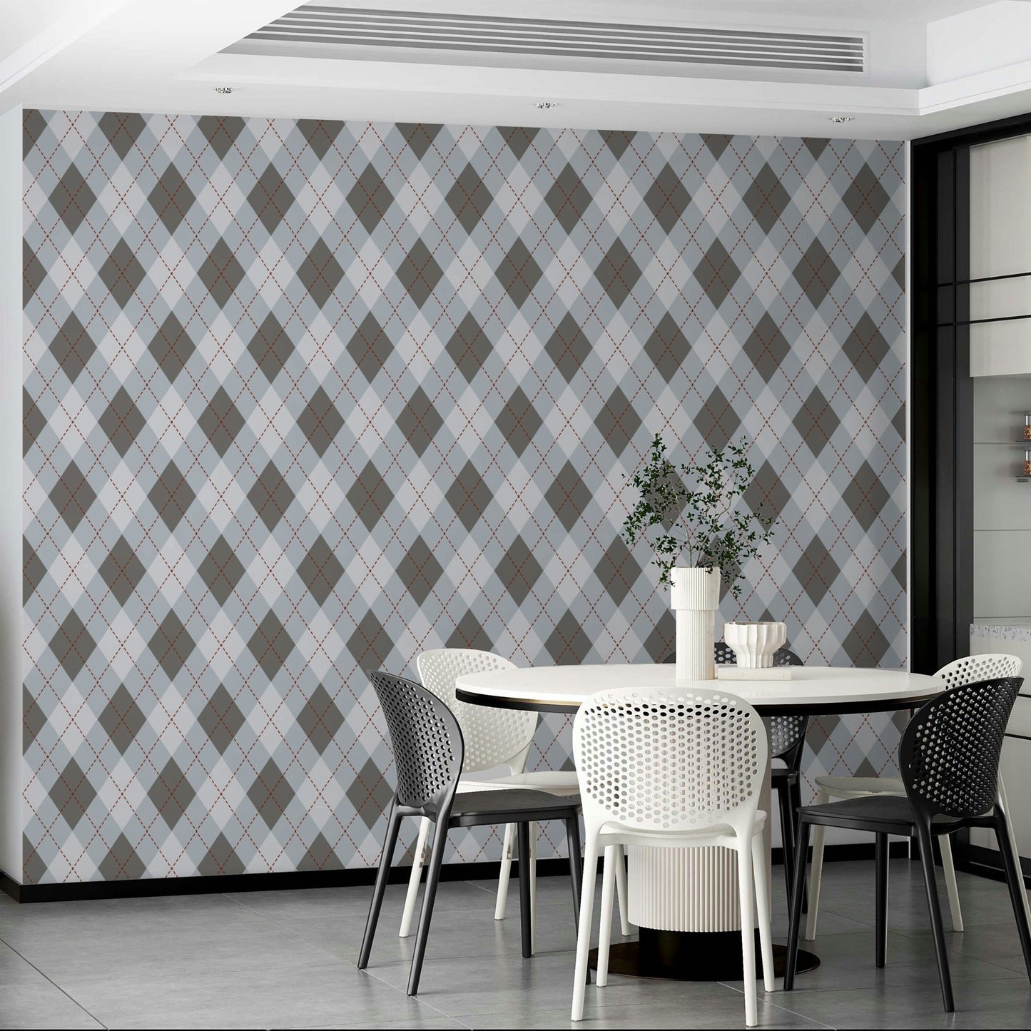 Wallpaper with a timeless diamond pattern

