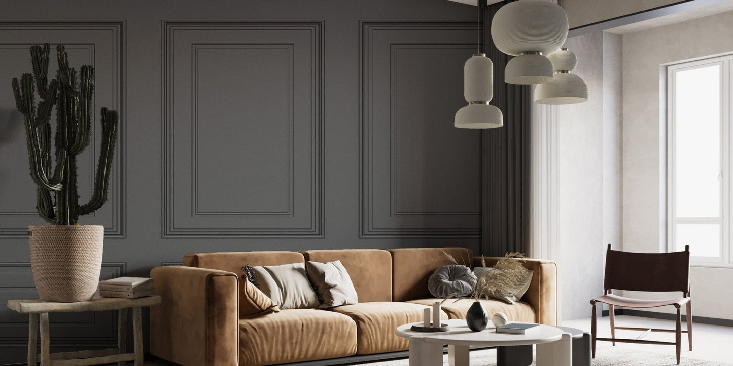Classic Black Wooden Panel Wallpaper Mural - Giffywalls Lux-01