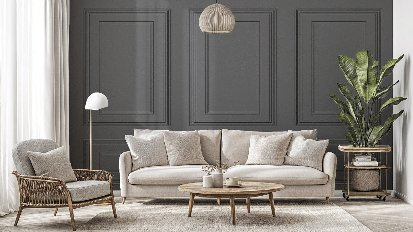 Classic black panel design wall mural Lux-01