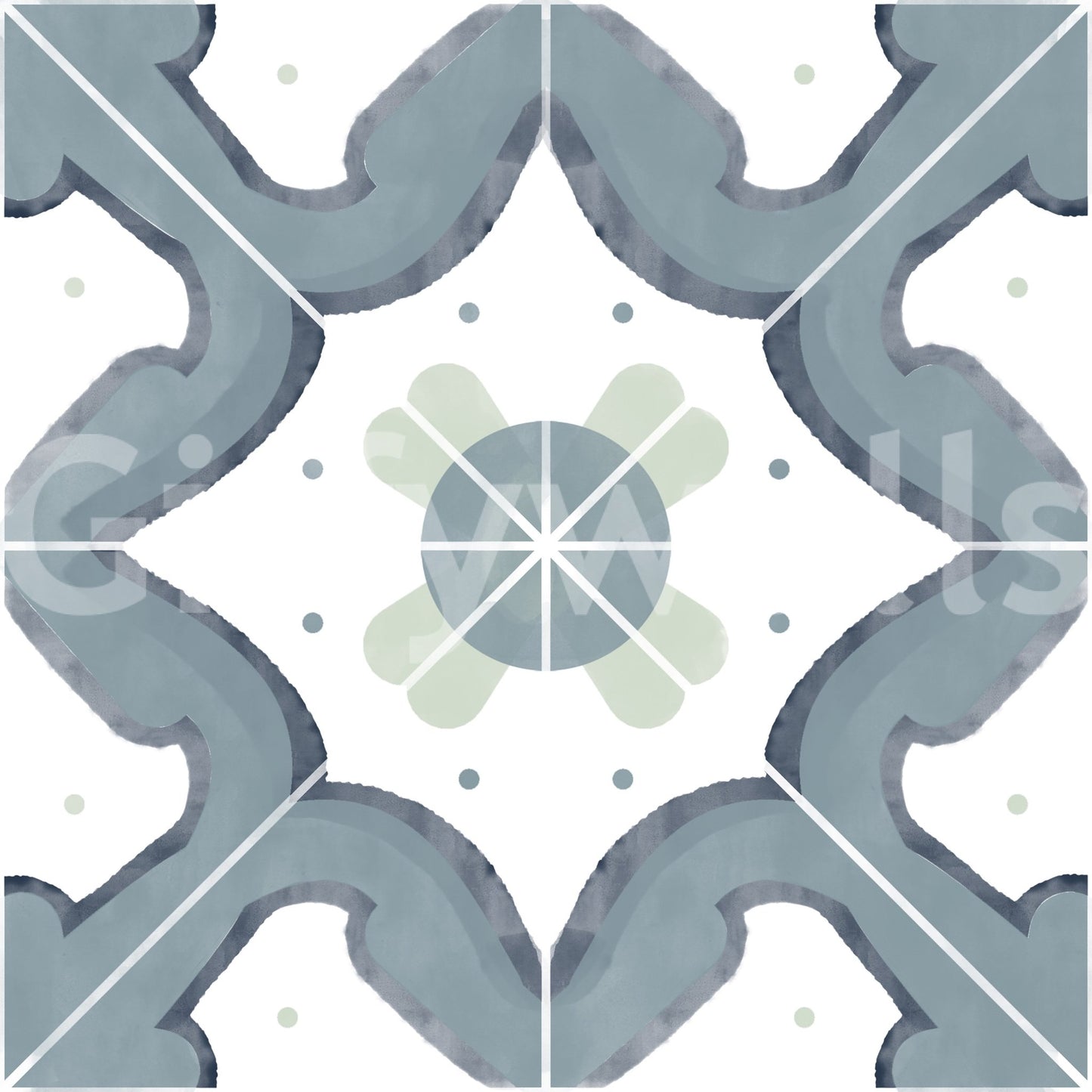 Wallpaper with a pattern of classic squares GD4373

