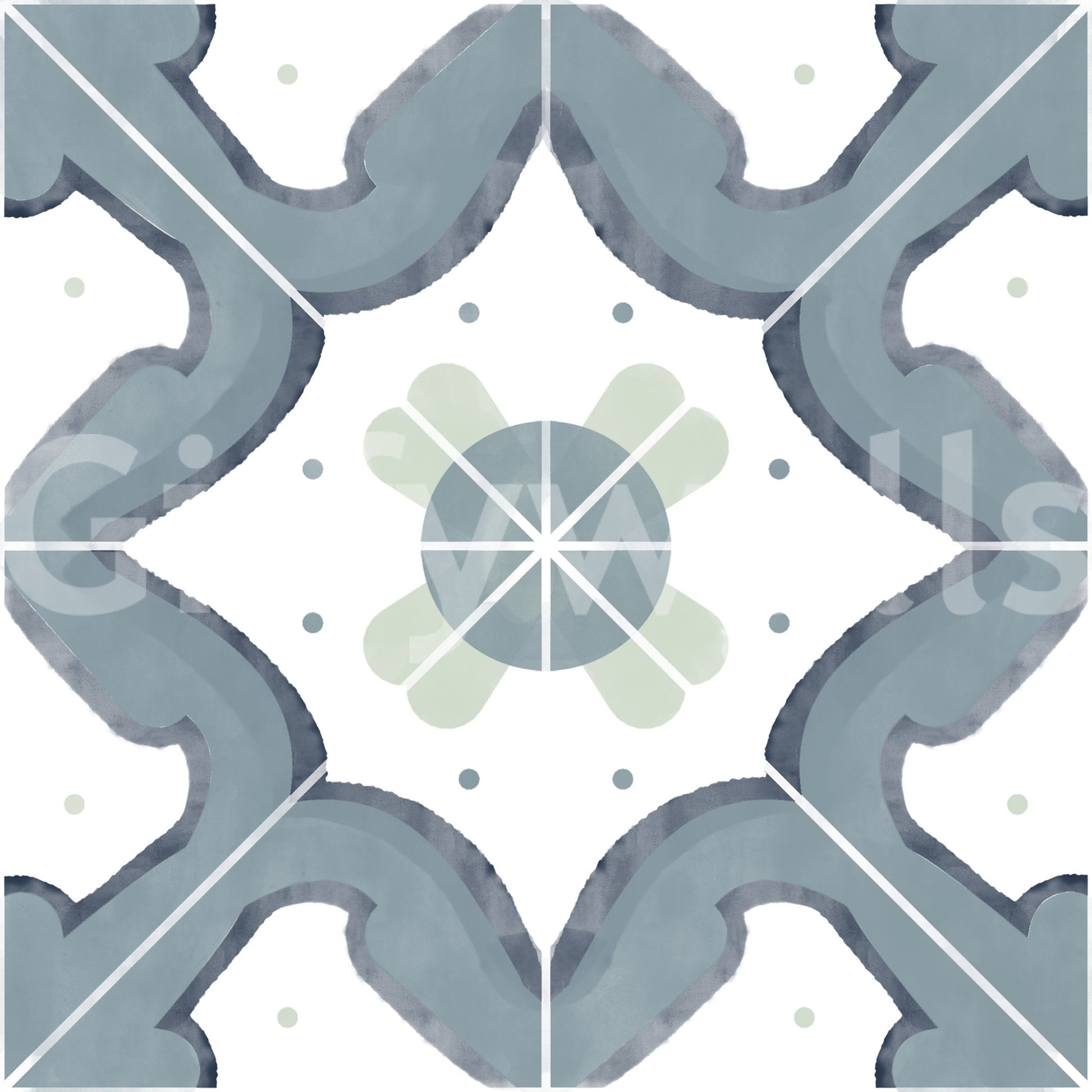 Wallpaper with a pattern of classic squares GD4373

