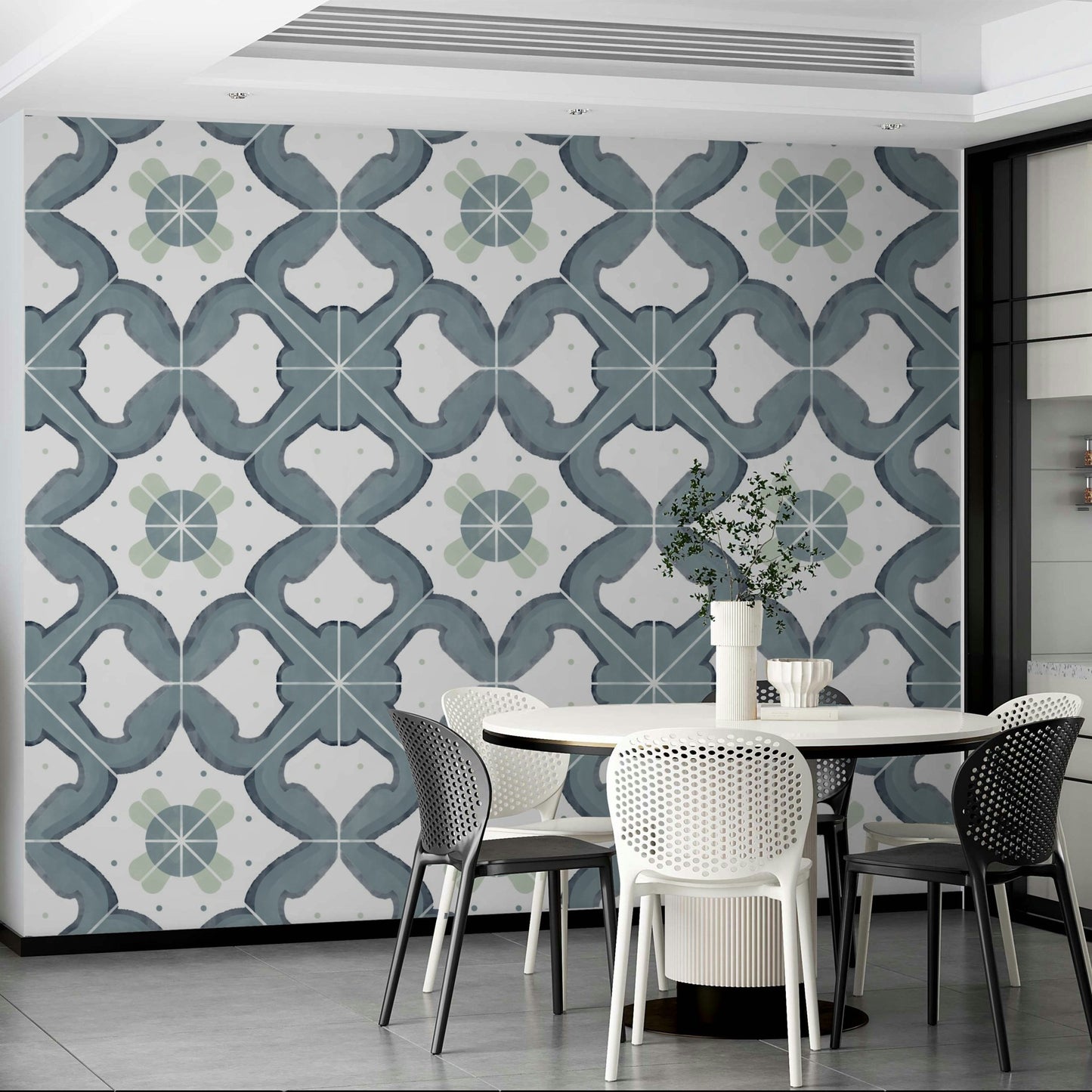 Blue tile pattern for kitchen wall GD4373

