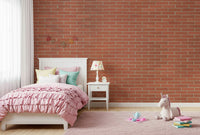 A contemplative faux brick wallpaper mural for a feature wall.

