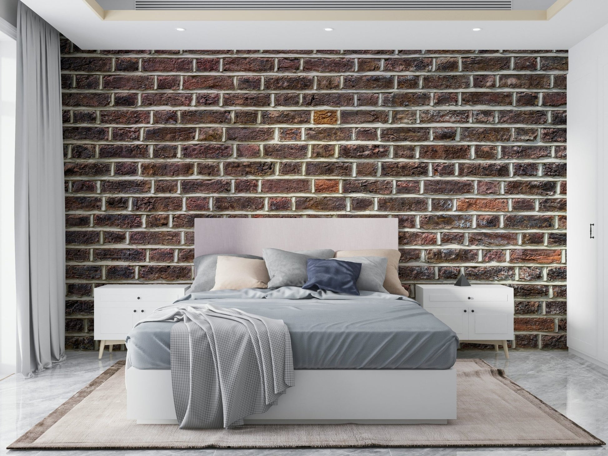 Traditional brick mural with natural tones

