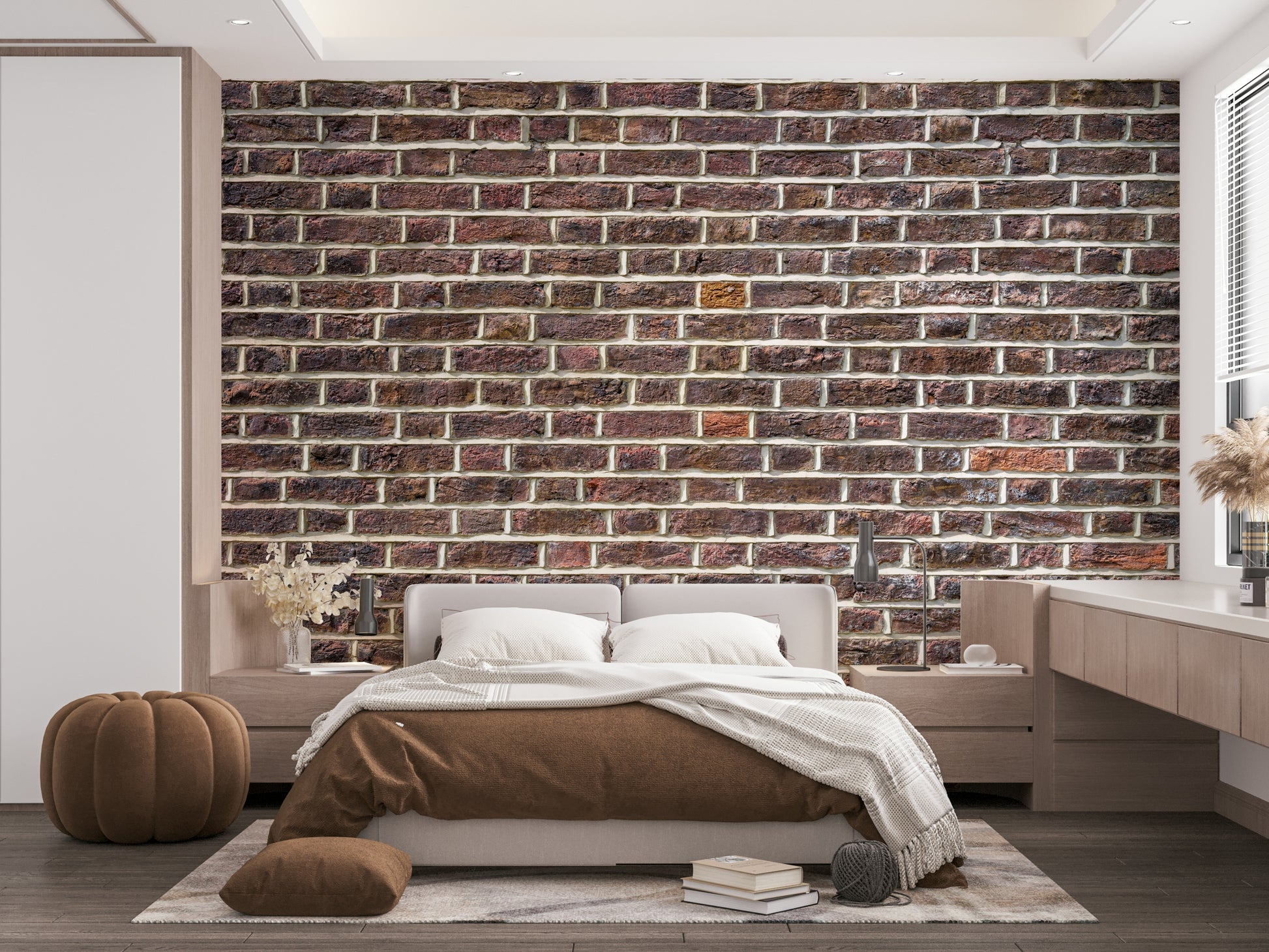 Brick effect wallpaper with vintage charm

