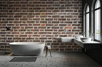 Industrial look mural with classic brick style

