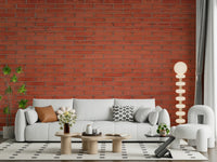 An artistic realistic brick mural on minimalist wallpaper.

