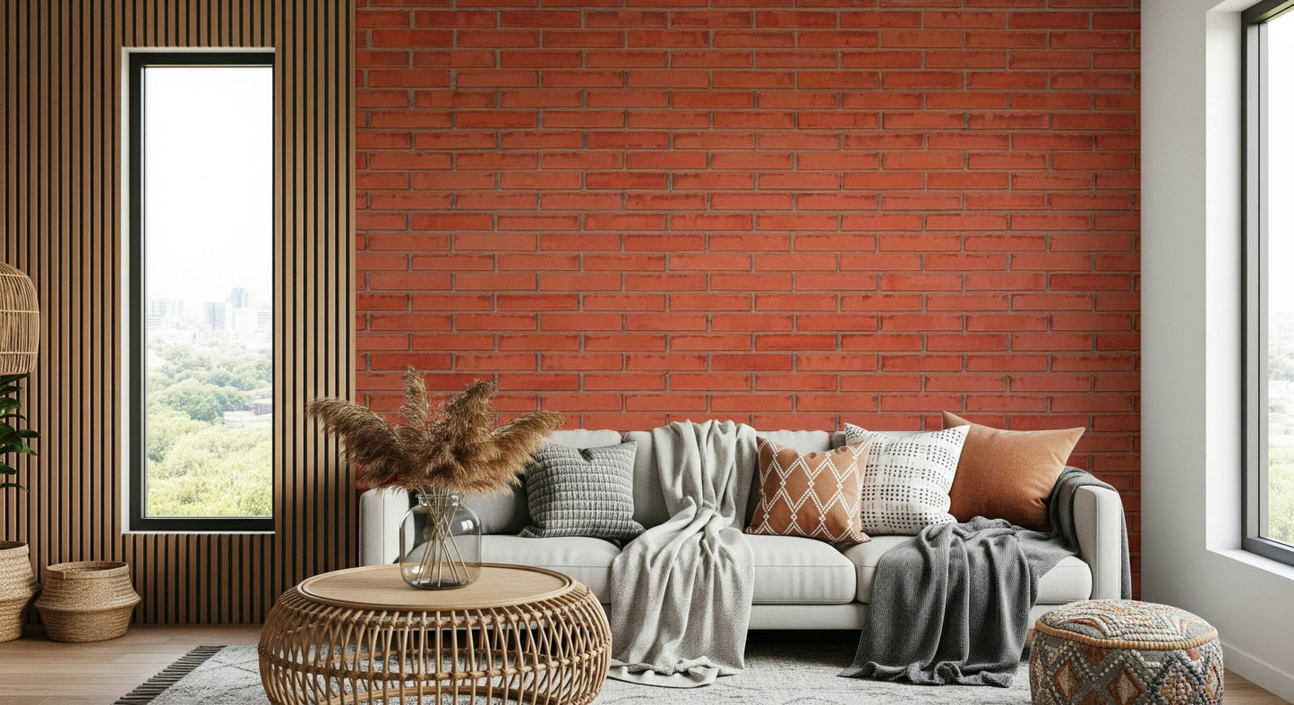 A classic red brick wallpaper for walls.

