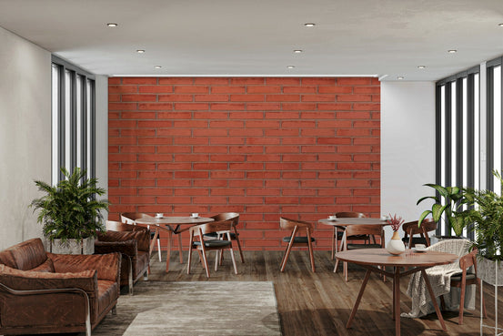 A beautiful classic crimson brick wallpaper mural with subtle texture., GD5185