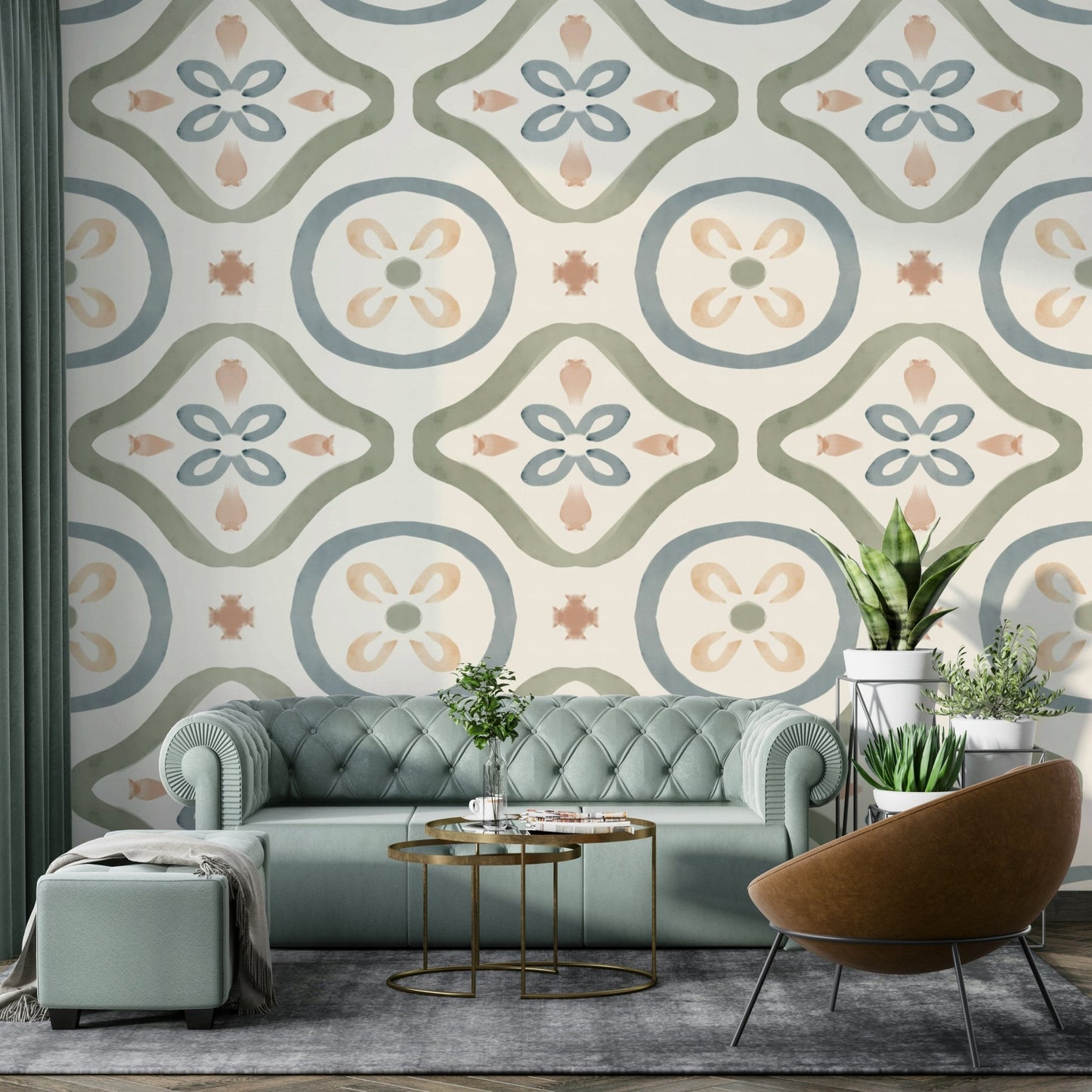 A full-wall mural showing a classic Italian-inspired pattern. GD4378
