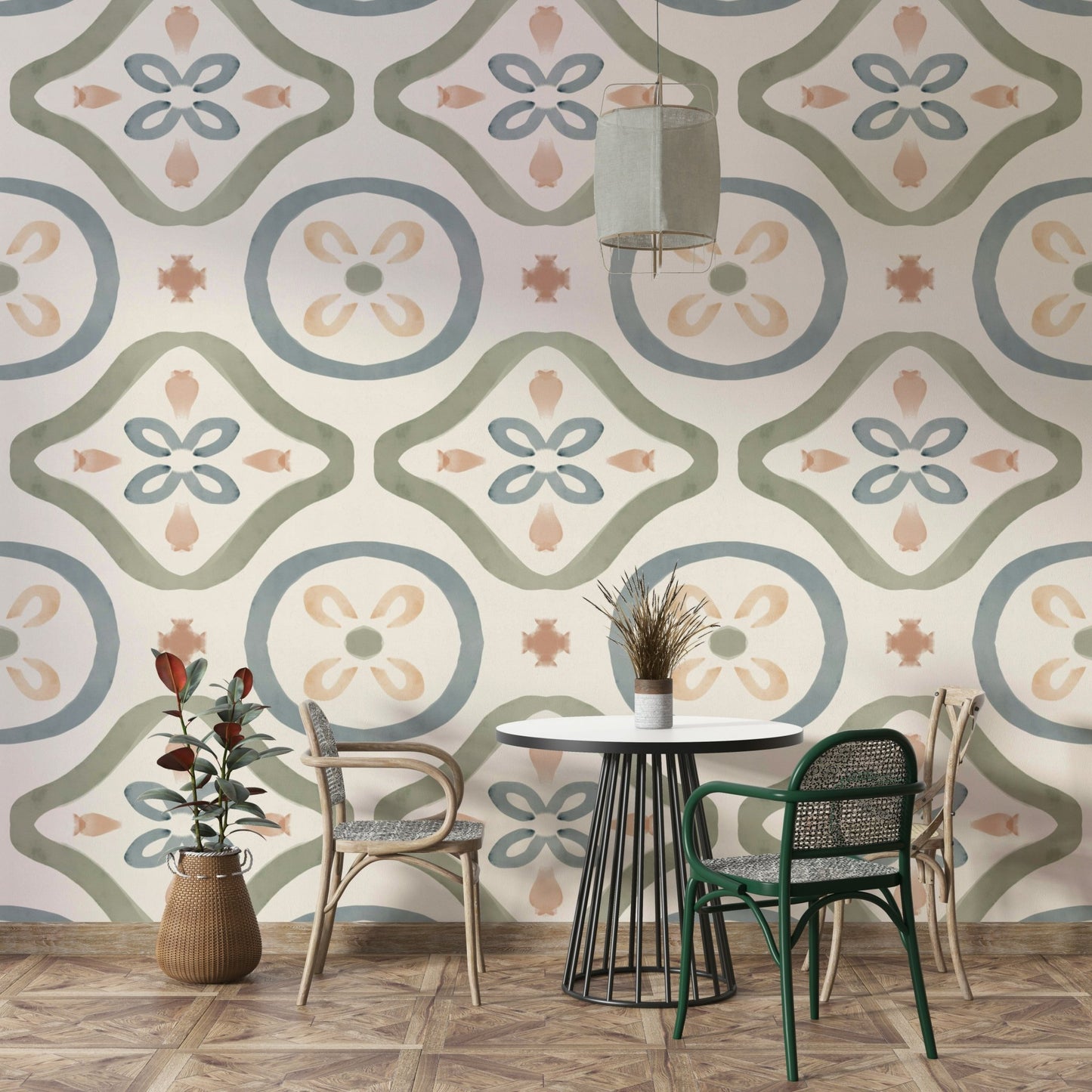The mural is created for an entire wall, providing a luxurious backdrop. GD4378
