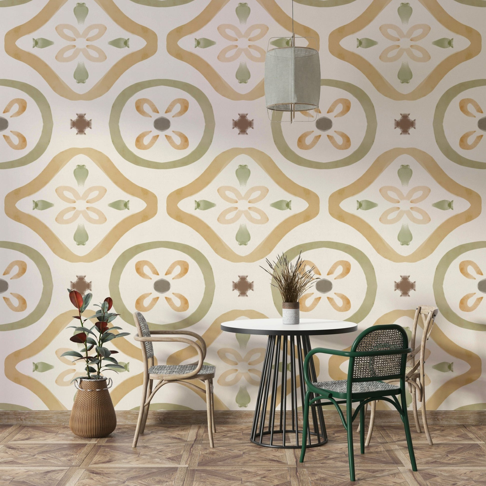 A full-wall mural showing a classic Italian-inspired pattern. GD4377
