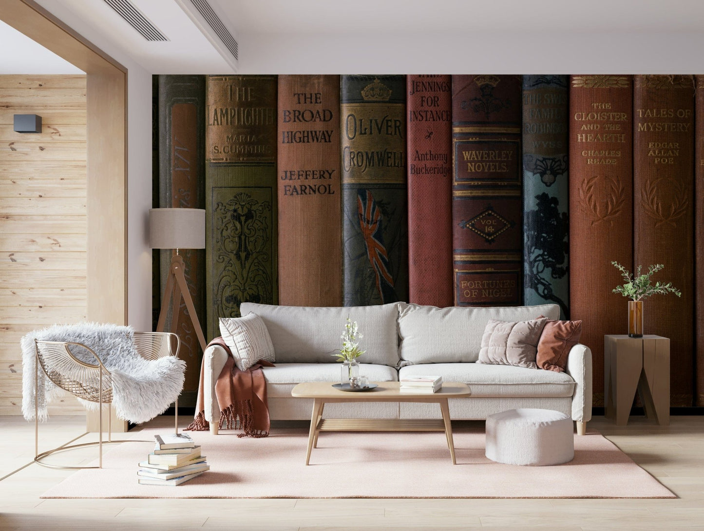 Old fashioned shelf picture, Classic Literature Shelf interior wall décor.