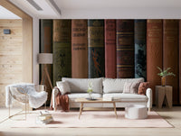 Old fashioned shelf picture, Classic Literature Shelf interior wall décor.