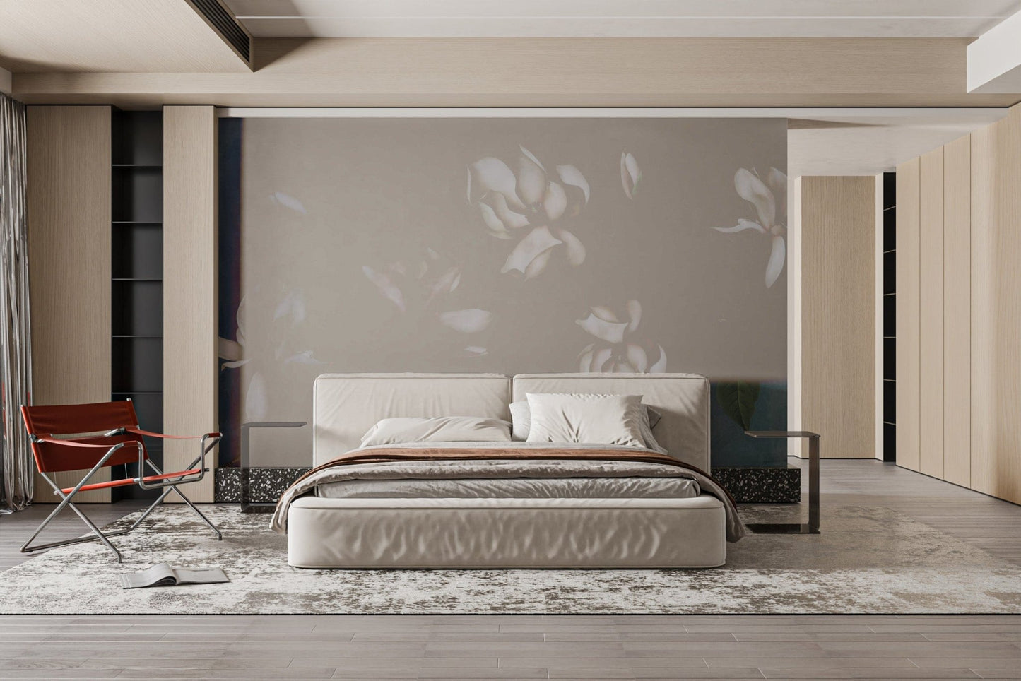 Vintage Magnolia Blossom Wallpaper Design
