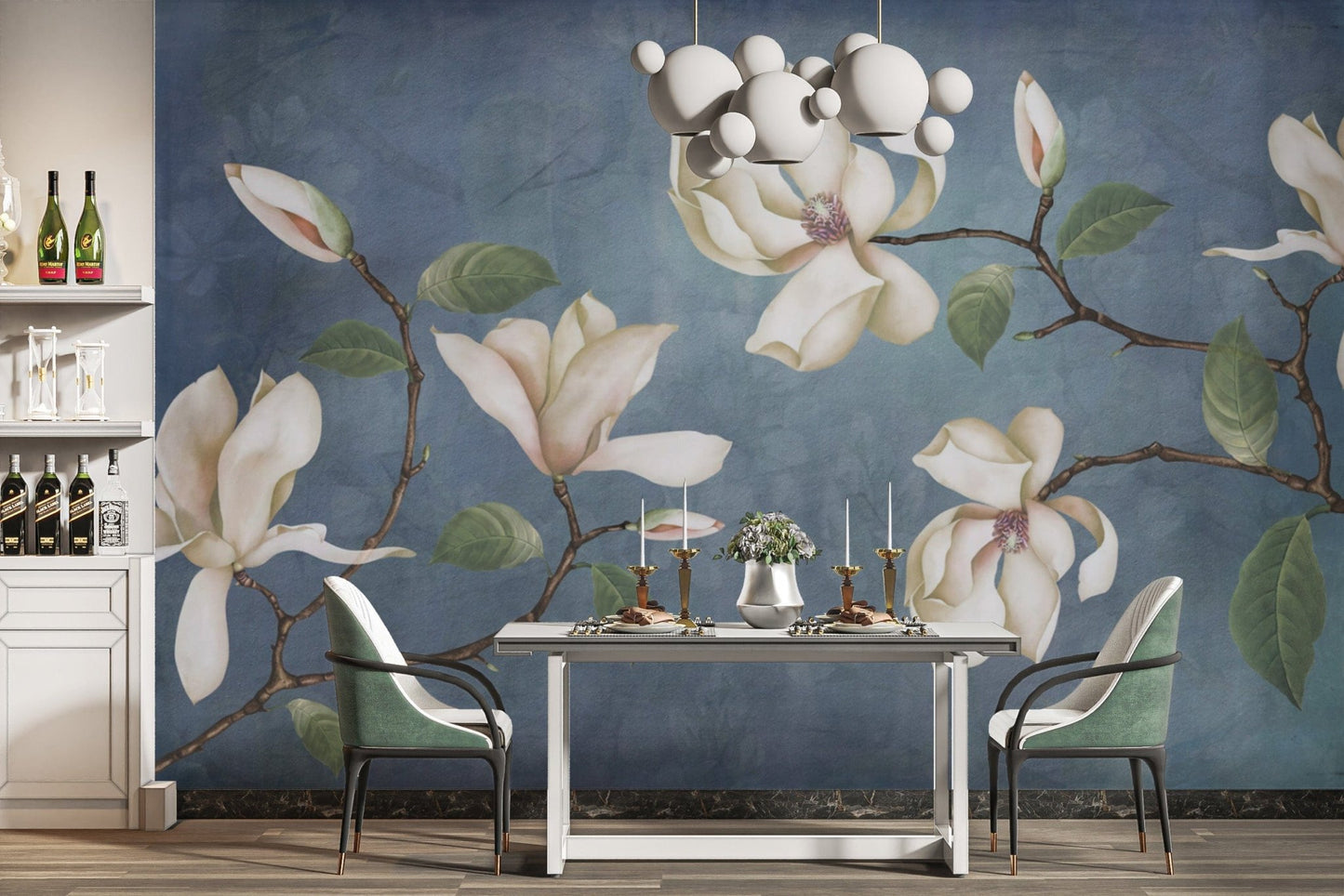 Timeless Magnolia Floral Pattern Wallpaper
