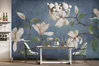Timeless Magnolia Floral Pattern Wallpaper
