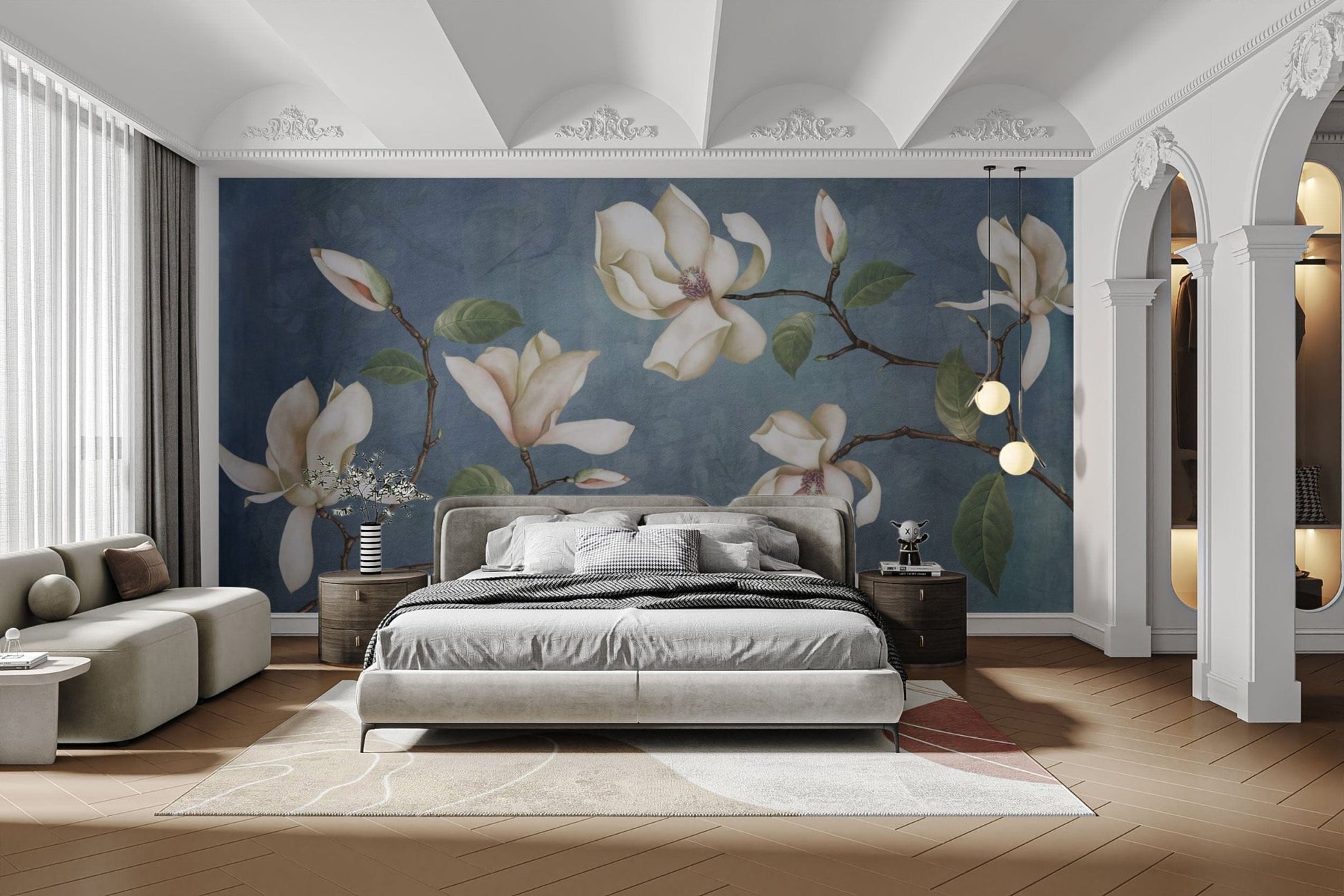 Classic Magnolia Blossom Flower Wallpaper
