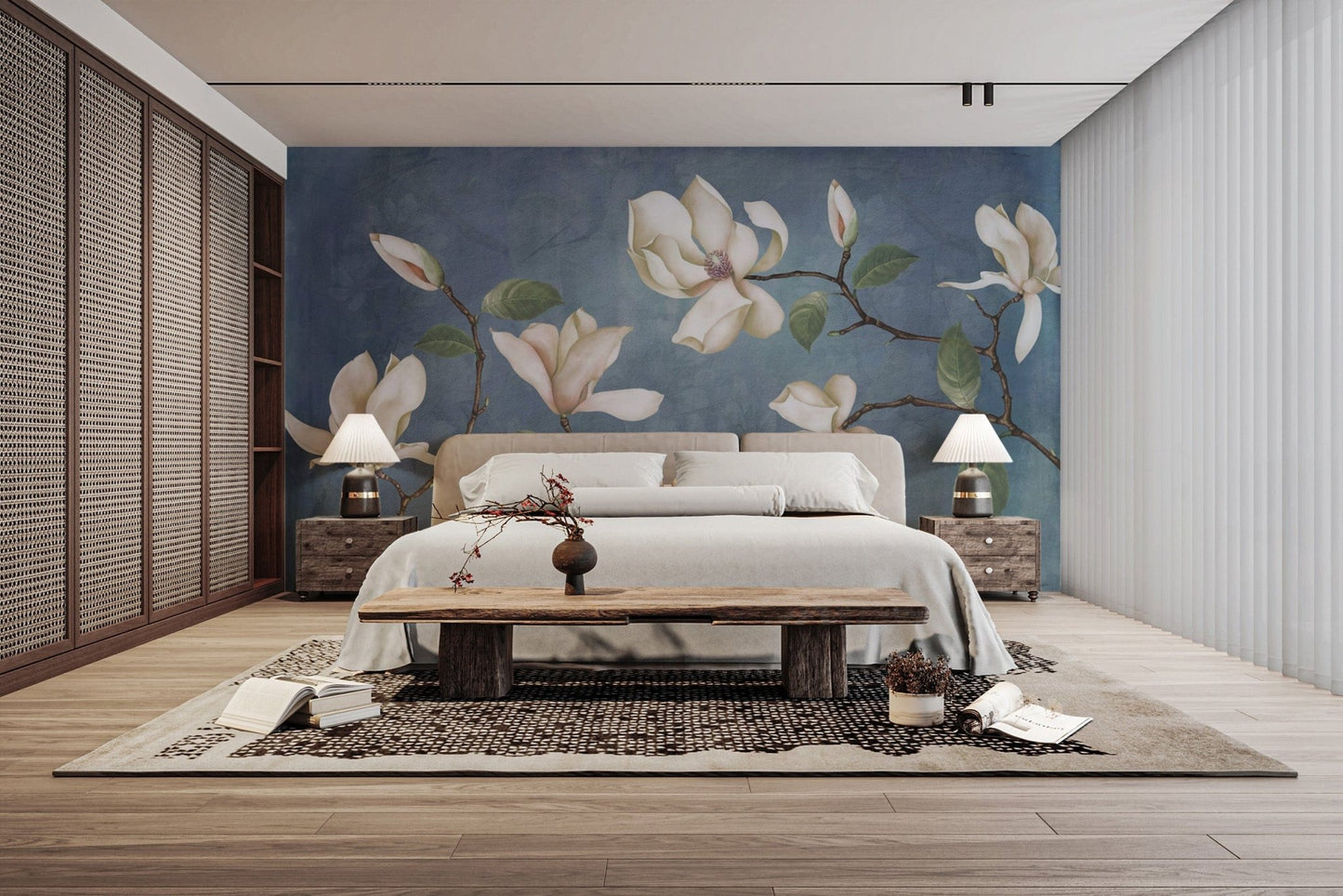 Luxury Botanical Magnolia Flower Wallpaper
