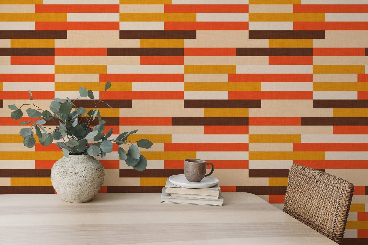 Kilim-inspired Wallpaper with retro stripes, SUSCT64