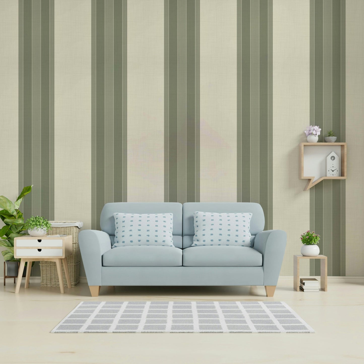 Vertical floral sage pattern print

