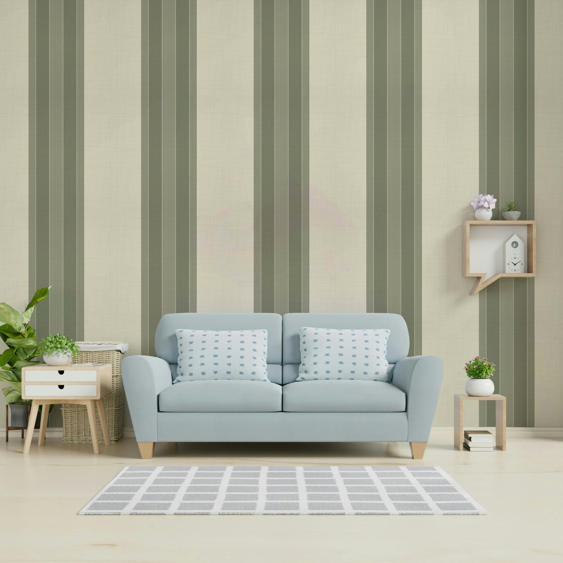 Vertical floral sage pattern print

