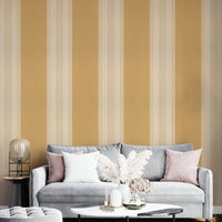 Modern multiline stripes in honey gold wallpaper

