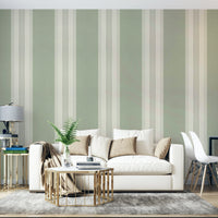 Light green striped wall covering

