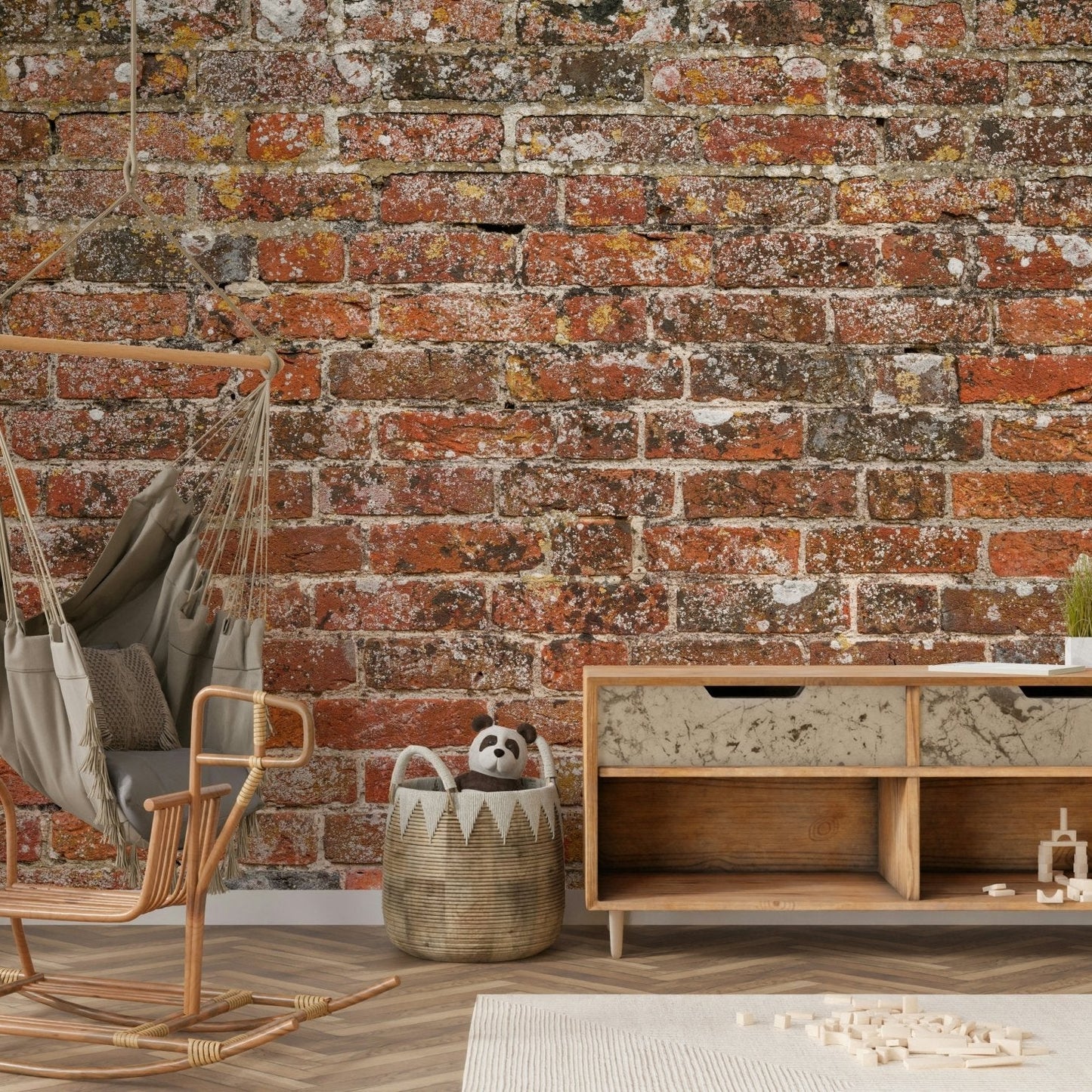 A classic red brick wallpaper for walls., GD5135